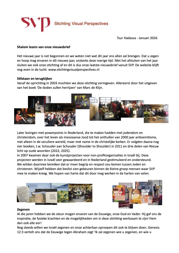 Nieuwsbrief Stichting Visual Perspectives - januari 2026